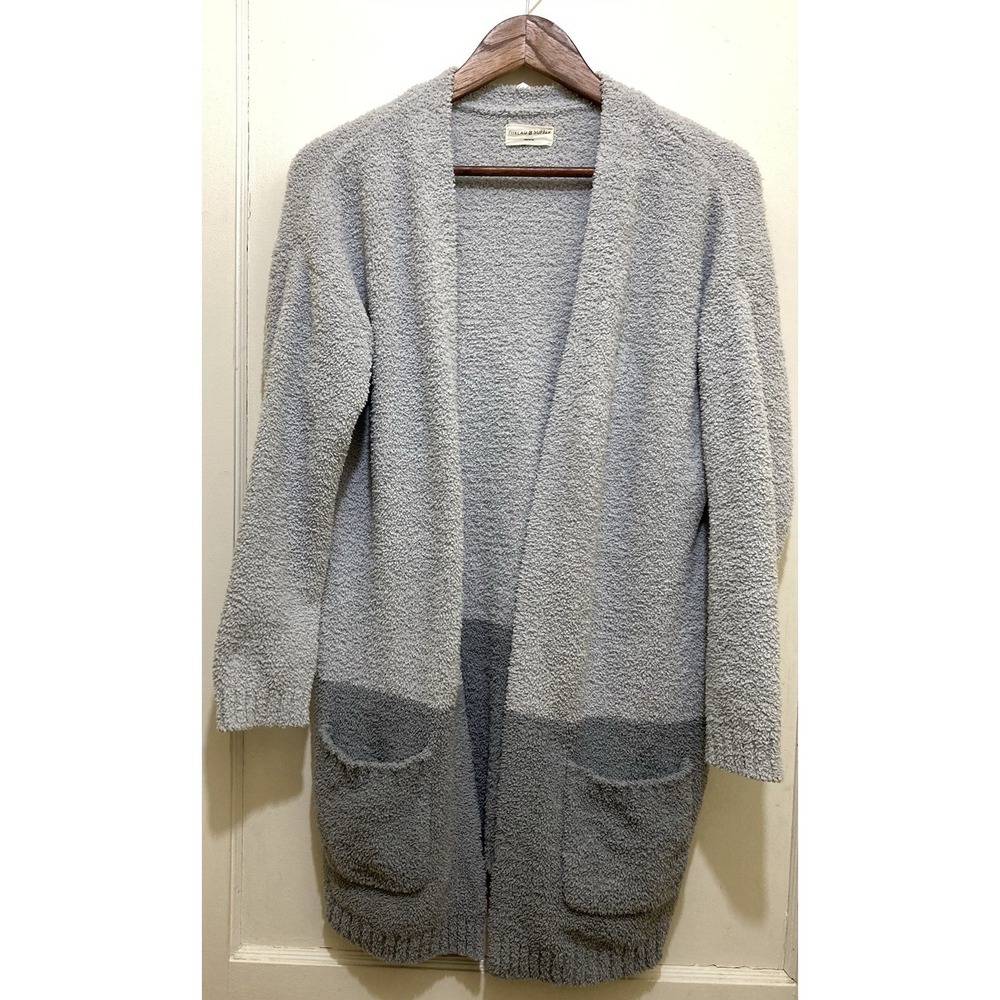 Thread‎ Supply Cozy Cloud Wrap Cardigan Sweater Womens OSFM Gray Colorblock Soft